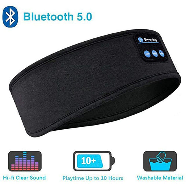 Masque de nuit doux et élastique avec écouteurs Bluetooth
