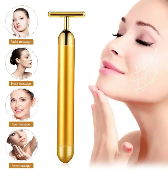 Masseur Facial Energy Beauty Bar 24 carats en Or