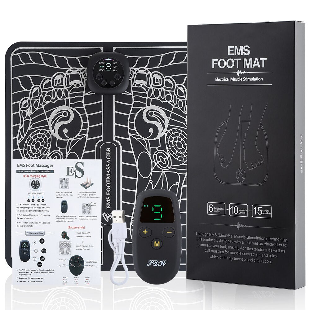Appareil de massage électrique EMS pour pieds et stimulateur musculaire