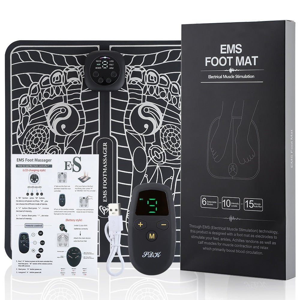 Appareil de massage électrique EMS pour pieds et stimulateur musculaire
