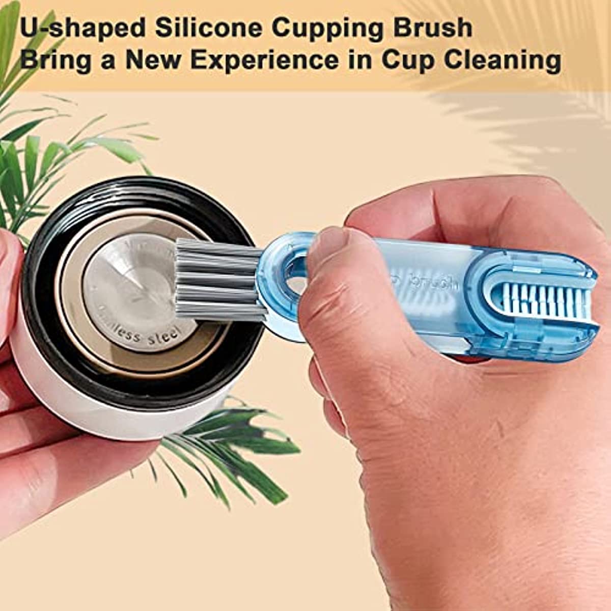 Brosse de nettoyage d'espaces de bouteilles 3-en-1