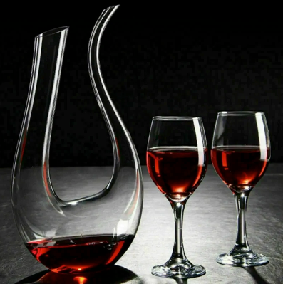 Carafe à vin élégante en cristal en forme de U de 1500 ml